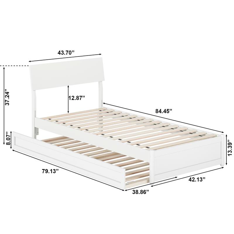 Norla Wood Platform Bed with Trundle