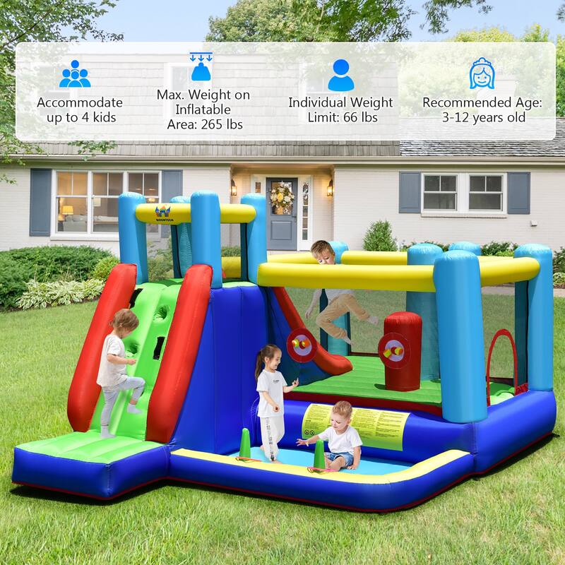 Costway Inflatable Bounce House 8-in-1 Kids Inflatable Slide Bouncer - See Details