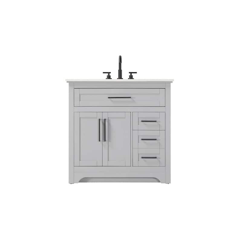 Nathaniel Single Bathroom Vanity (32-42 inch) - Grey - 36"