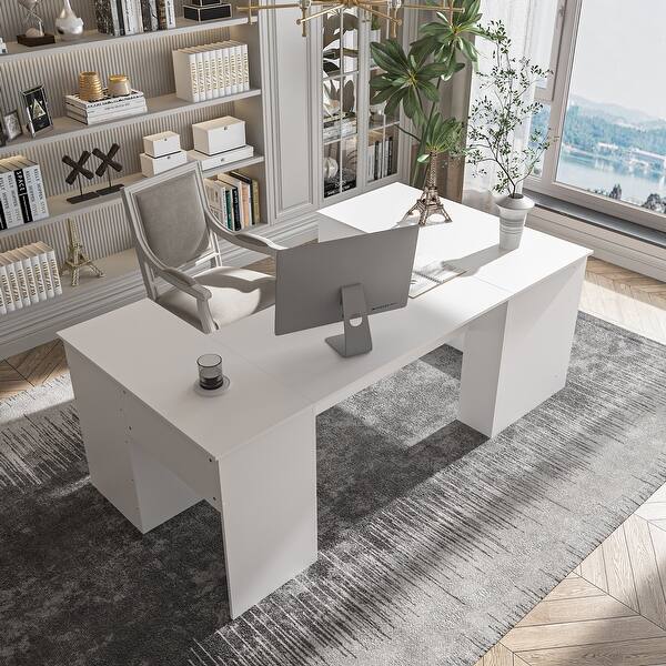 Home Office Computer Desk UShaped Corner Desk with Storage