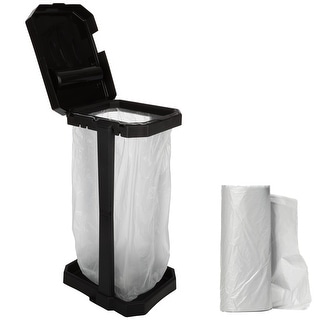 バーベキュー・調理用品 Trash Stand and Trash Bag black M Wakeman Portable Trash Bag Holder Stand with Bags - Black - Bed