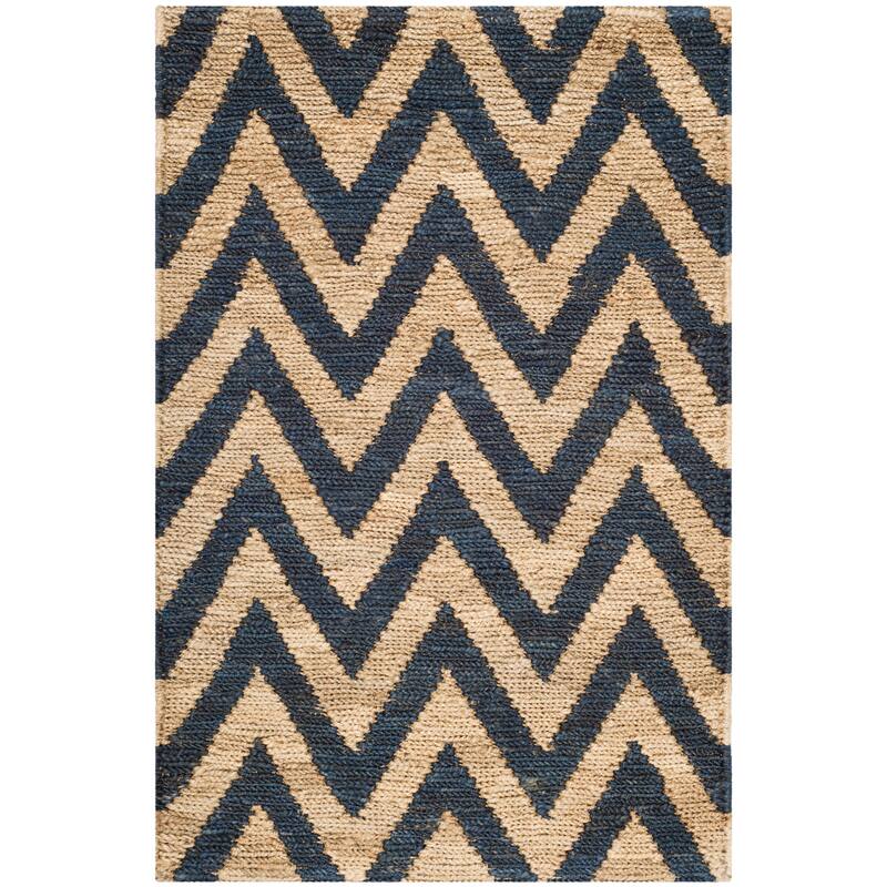 SAFAVIEH Handmade Organica Melinija Casual Jute Rug - 2'6" x 4' - Blue/Natural