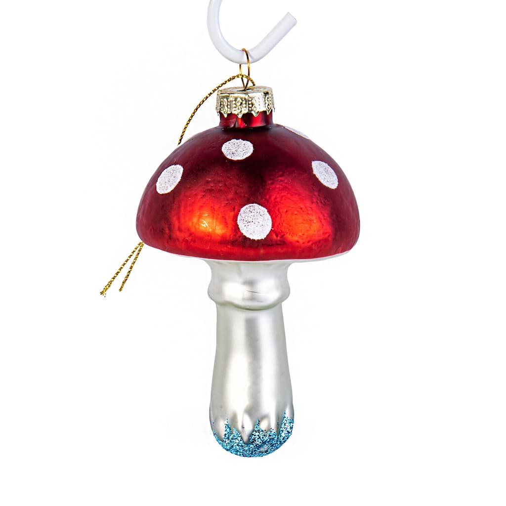 Amanita Mushroom Glass Christmas Tree Ornament - 2.4 х 3.9"