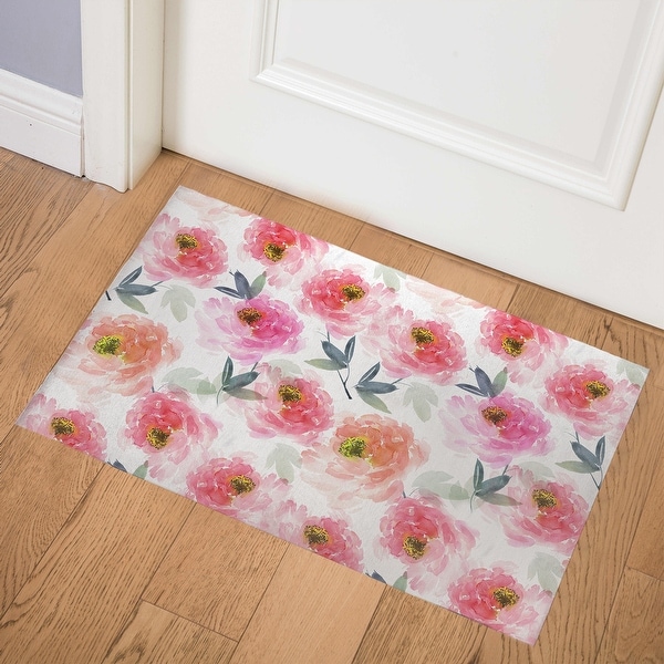 FLORAL LOVE PINK Indoor Floor Mat By Kavka Designs - Bed Bath