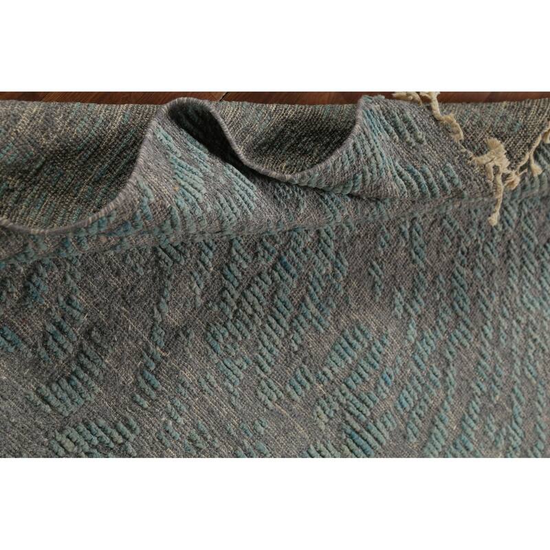 All-Over Abstract Moroccan Oriental Area Rug Hand-Knotted Wool Carpet - 4'10"x 7'10"