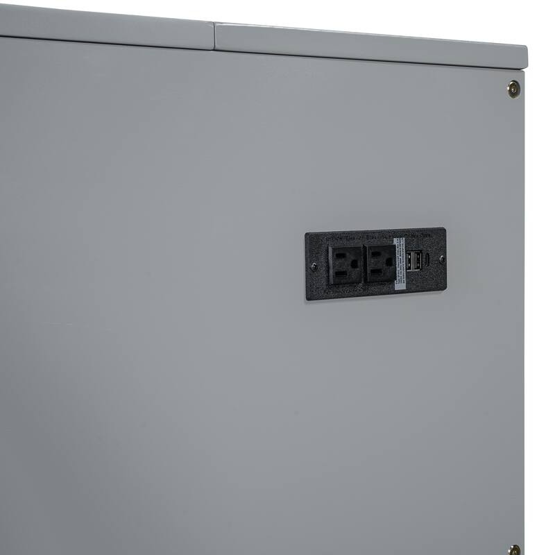 Full Size Murphy Bed with Pulley Structure Design, Drawer and USB Ports for Bedroom