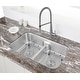 preview thumbnail 8 of 9, Ruvati 32-inch Low-Divide 50/50 Double Bowl Undermount 16 Gauge Stainless Steel Kitchen Sink - RVM4350 - 32-1/4″ x 18-7/8″