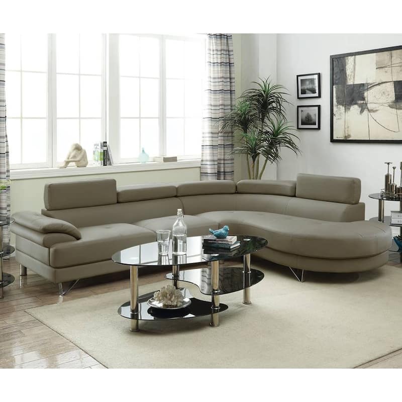 Faux Leather 2 Piece Sectional Sofa
