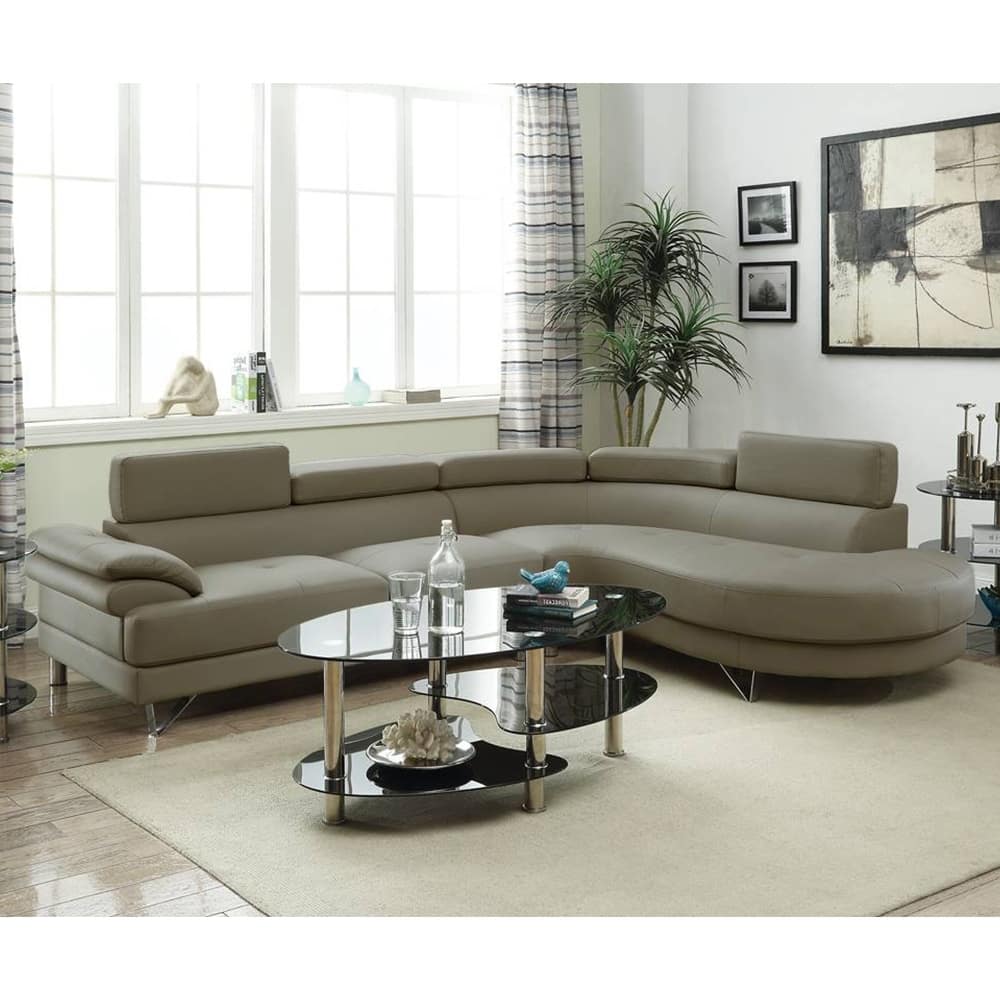 Faux Leather 2 Piece Sectional Sofa