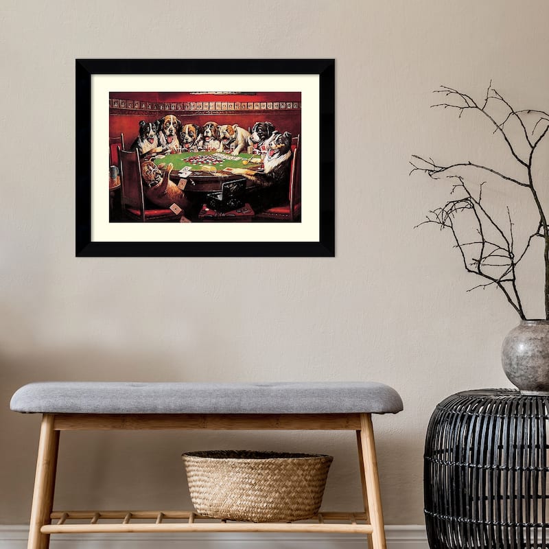 Framed Art Print 'Poker Sympathy' by C.M. Coolidge 27 x 21-inch