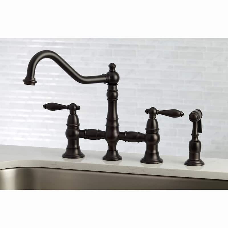 Kingston Brass Restoration Kitchen Faucet with Side Sprayer - Oil Rubbed Bronze