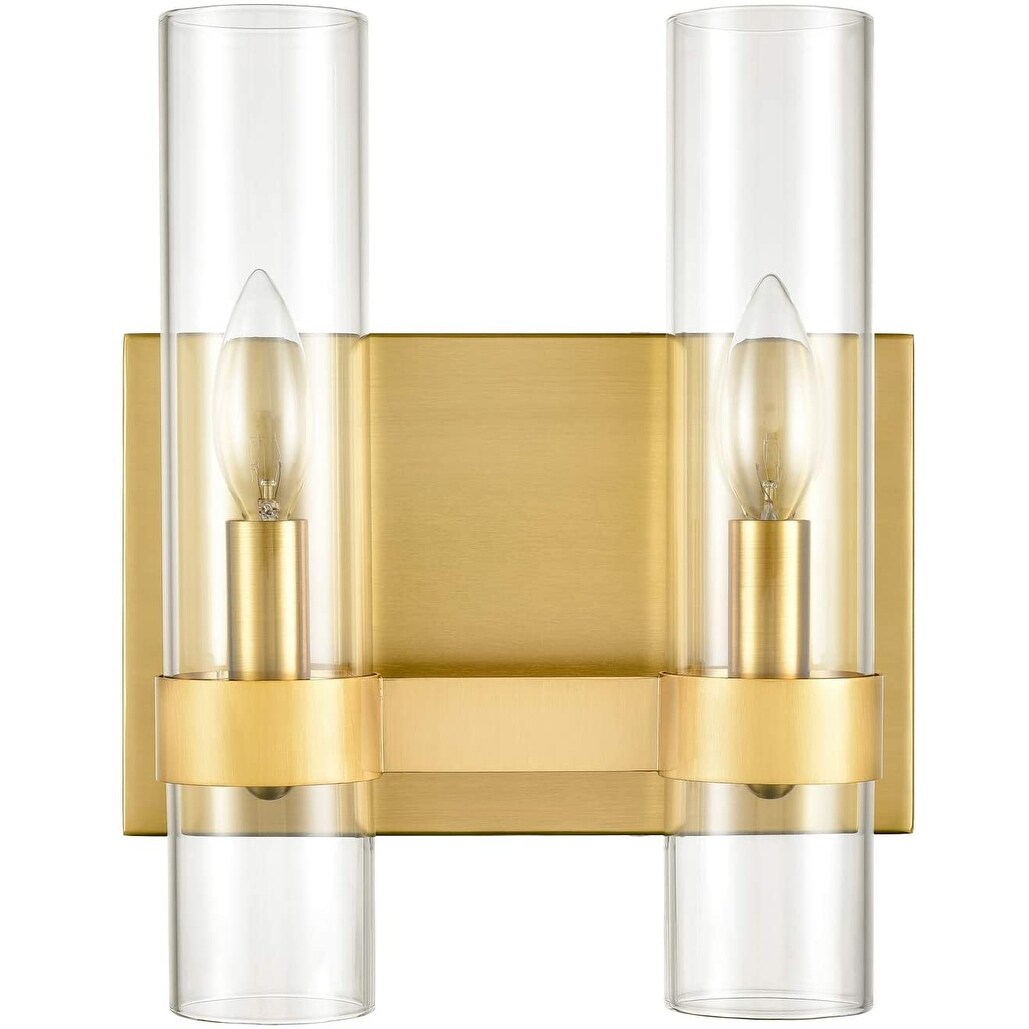 Chieti Brushed Gold with Glass Shade 2 Lights Wall Sconces Wall