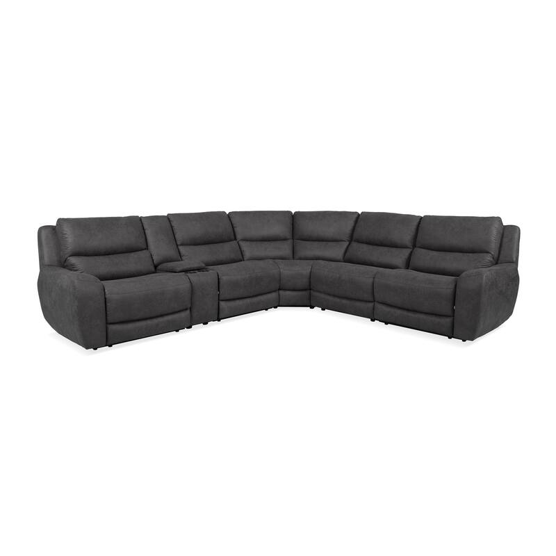 Furniture of America Khalid Modern Sectional Sofa with Dual Power Recliners and Hidden Console