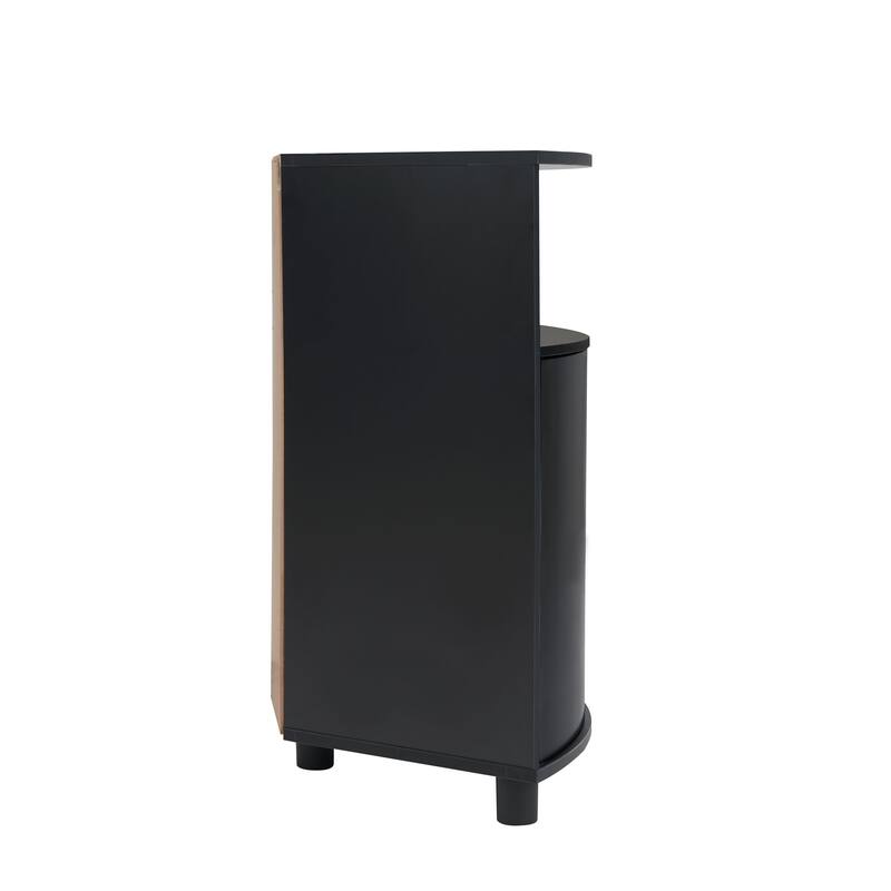 DH BASIC Modern 31-inch LED Corner Accent Cabinet with Open Shelf by Denhour