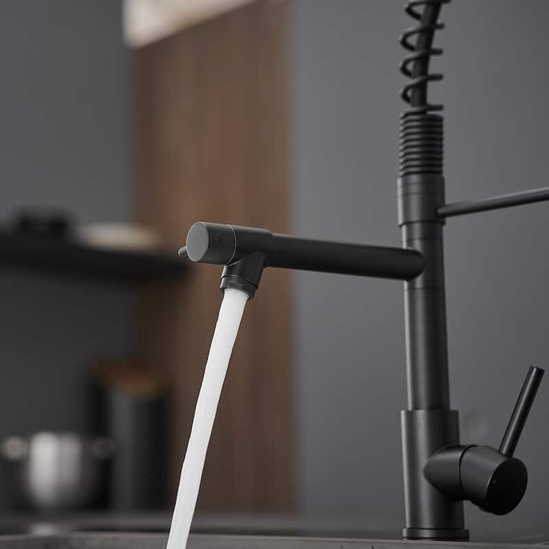 Single-Handle Pull Down Sprayer Kitchen Faucet in Black