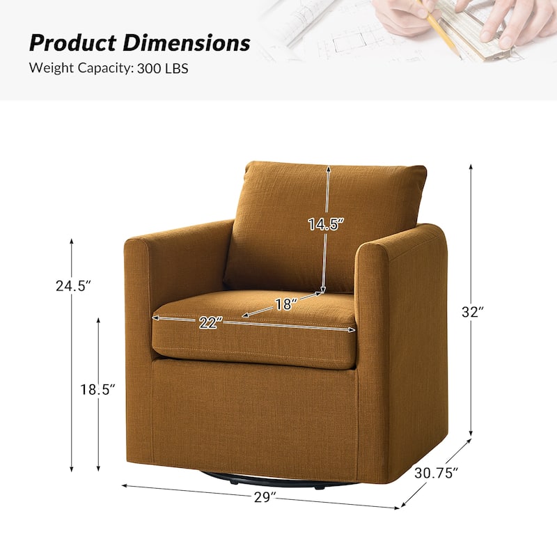 Erkenbald Modern 360-Degree Swivel Chair with Removable Slipcover Set of 2 by HULALA HOME