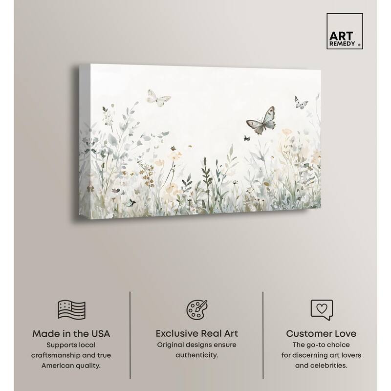Butterfly Field Canvas by Art Remedy, Gallery Wrapped