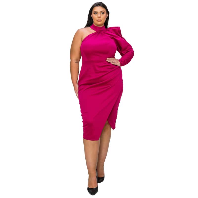 L I V D Women's Plus Size GiGi Dress - Magenta - 2X