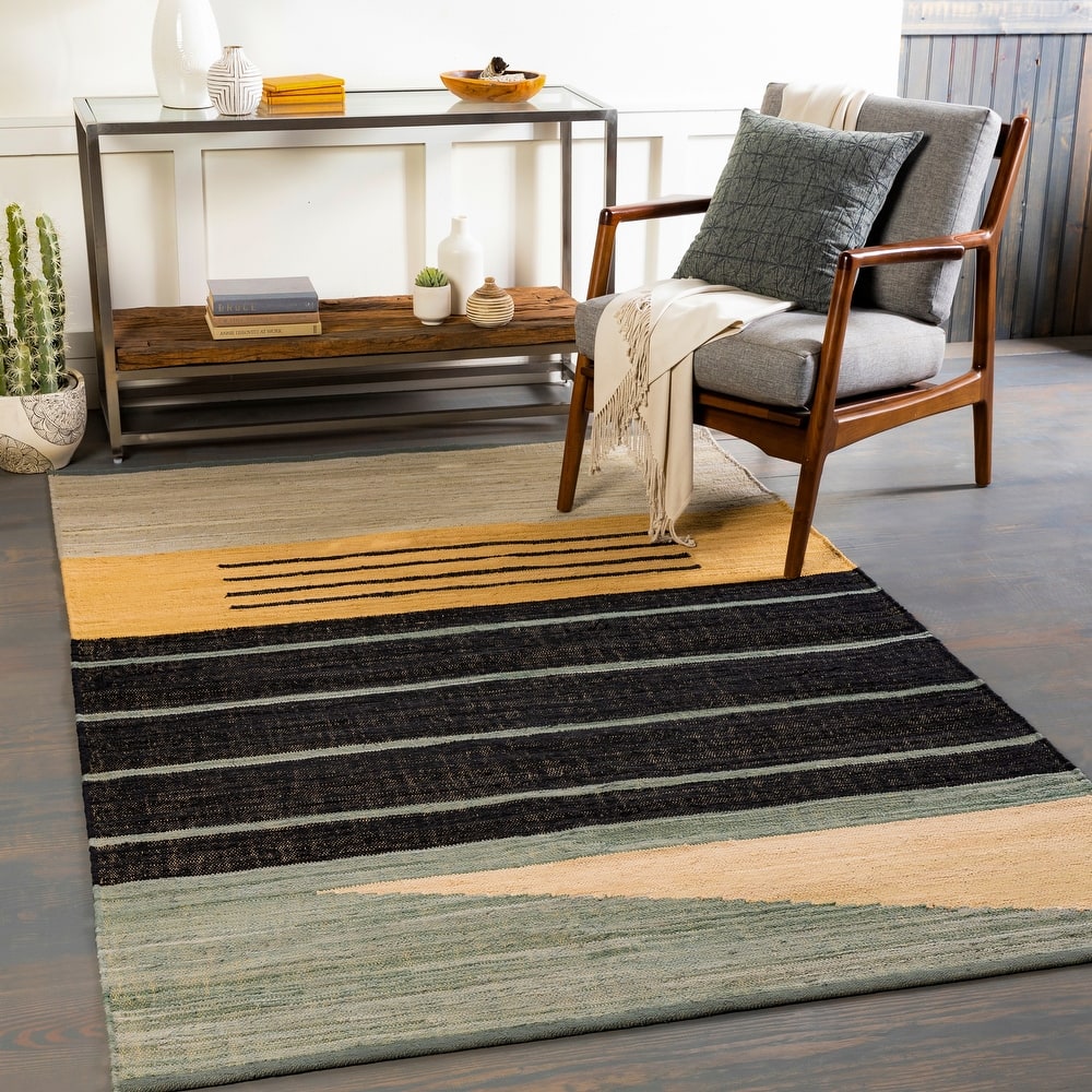 Livabliss Clapham Hand Woven Geometric Cotton Rug