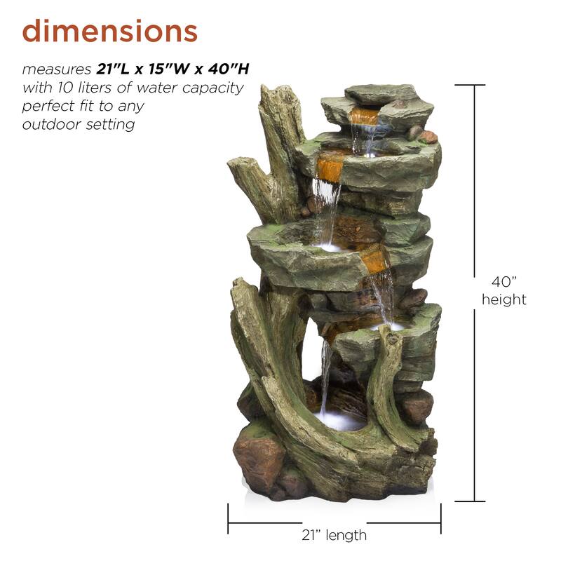 Curved Log Rainforest w/ LED light