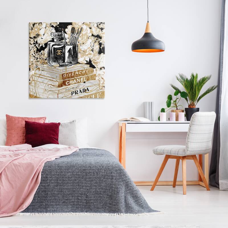 Stupell Glam Designer Accessories Women's Fashion Book Detail Canvas Wall Art - Gold