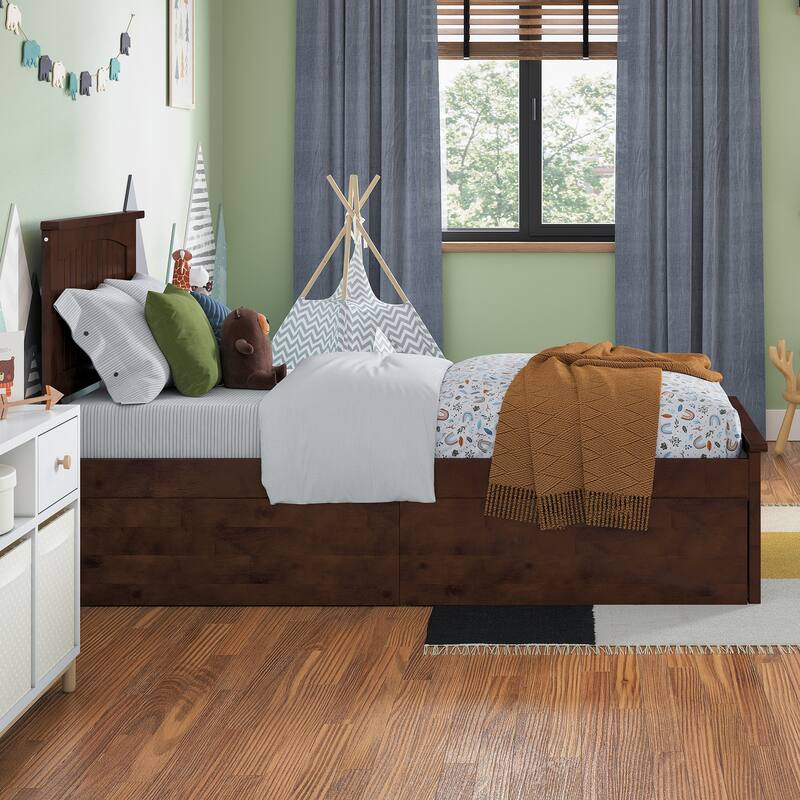 AFI Nantucket Platform Bed with Matching Footboard & Storage Drawers