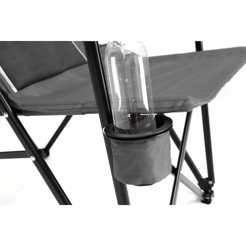 Portable Folding Lounge Chair with Cup Holder - Breathable & Durable