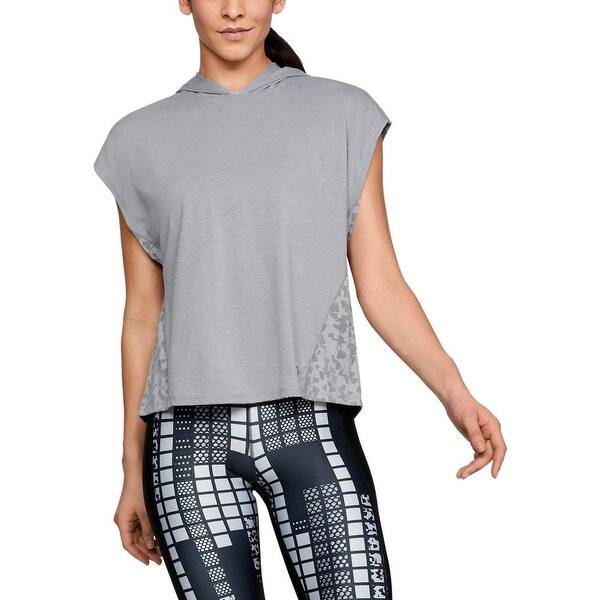 Shop Under Armour Women S Top Blouse Gray Large L Knit Printed