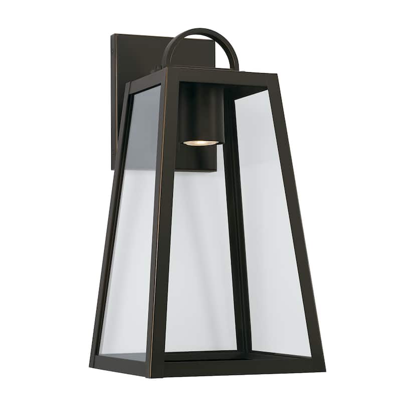 Leighton 20" Tall 1-light Minimal Light Pollution Outdoor Wall Lantern w/ Clear Glass - Oiled Bronze