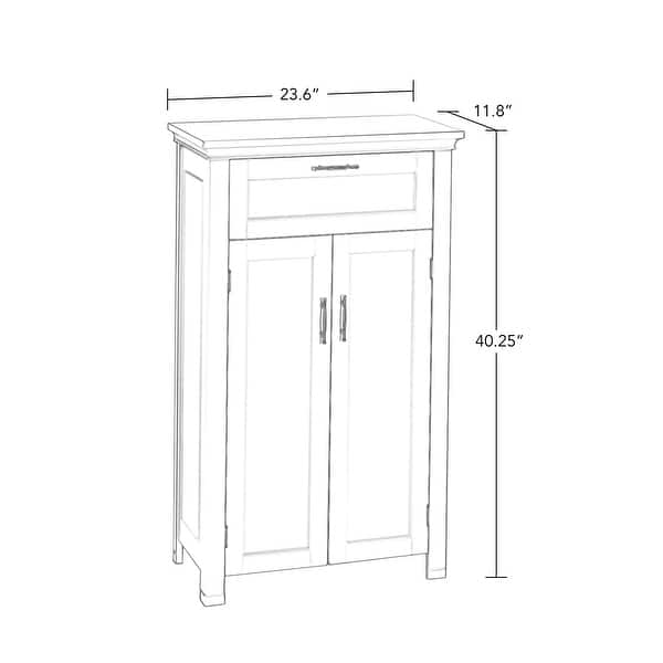 RiverRidge Somerset Two-Door Bathroom and Laundry Storage Cabinet with Drawer and Adjustable Shelf - Gray