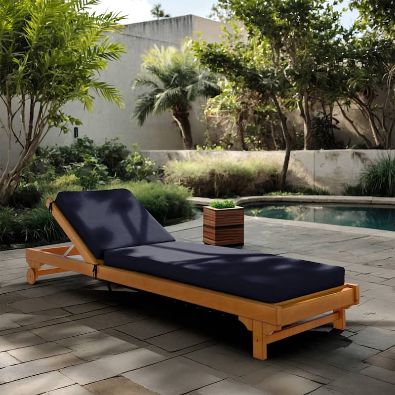California Umbrella Outdoor Chaise Lounge Cushion, 24" x 78", 3.5" Thick, Memory Foam, Solstice Olefin Fabric