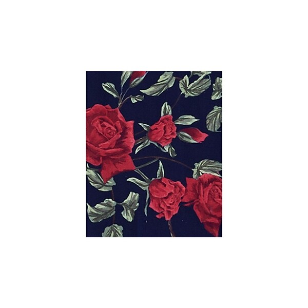 navy floral cut in neck wrap dress