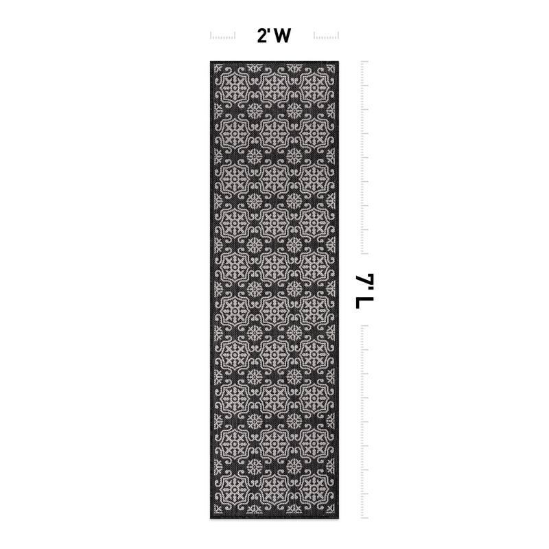 World Rug Gallery Transitional Geometric Textured Flat Weave Indoor/Outdoor Area Rug