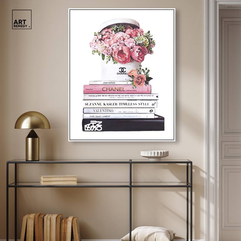 Pretty Roses upon Books Canvas by Art Remedy