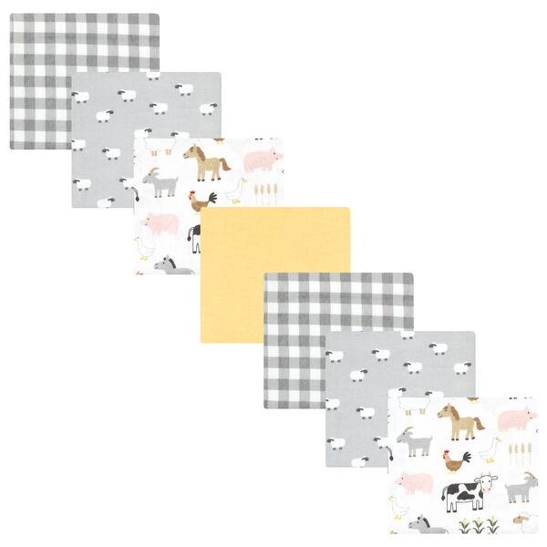 slide 1 of 1, Hudson Baby Cotton Flannel Receiving Blankets Bundle, Cute Farm, One Size - Cute Farm - One Size One Size - Cute Farm