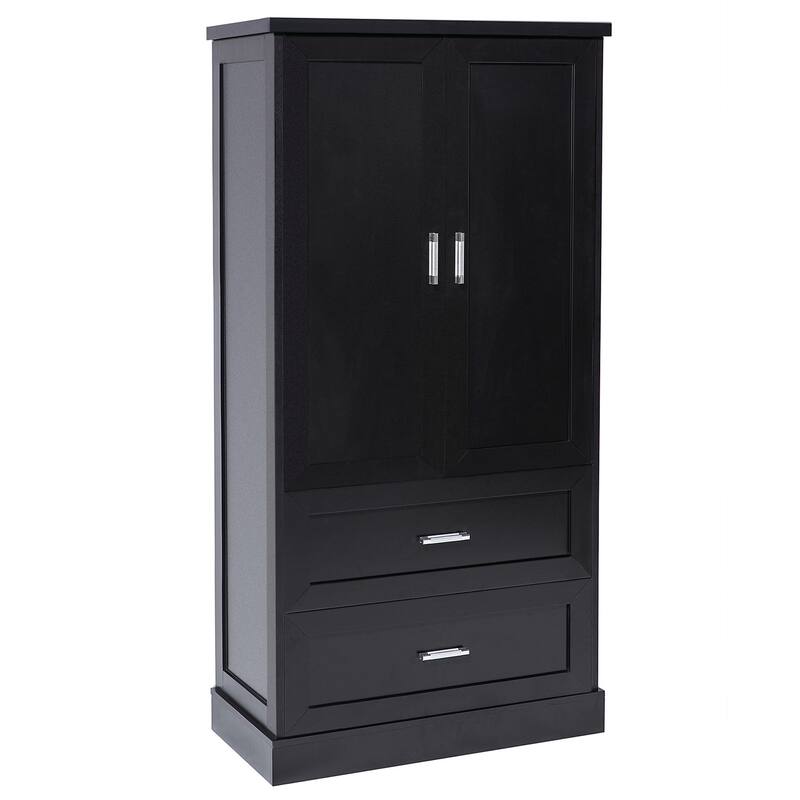 Tall Bathroom Storage Cabinet with Adjustable Shelves and Door Racks, Waterproof Freestanding Cabinet with Drawers