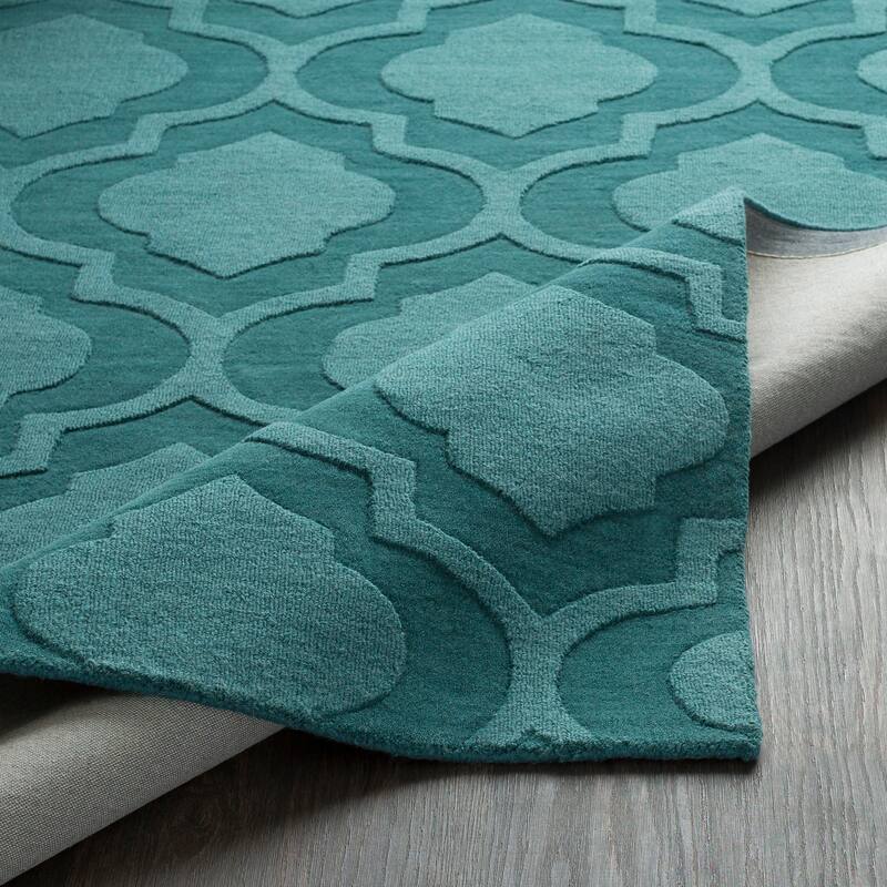 Hand-Woven Ali Tone-on-Tone Moroccan Trellis Wool Rug (9' x 12')