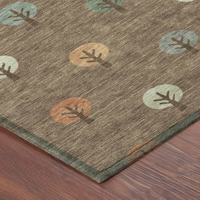 Machine Washable Indoor/ Outdoor Modern Mulvane Chantille Rug