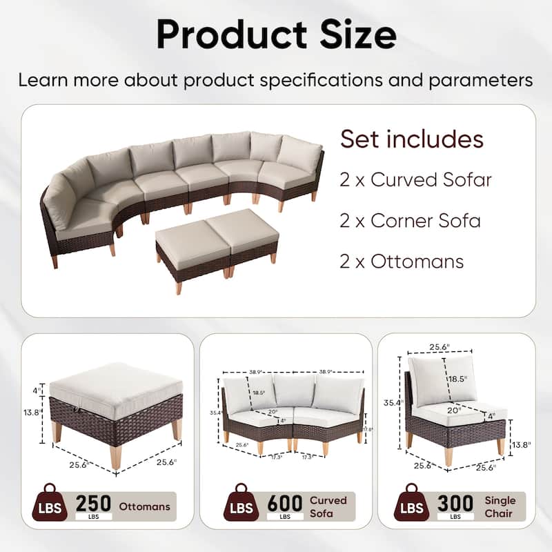 8-Piece Outdoor Patio Conversation Set