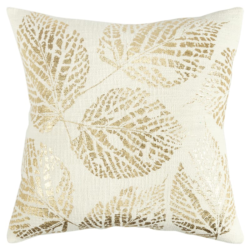 Ivory / Gold Leaf Texture Pillow Cover