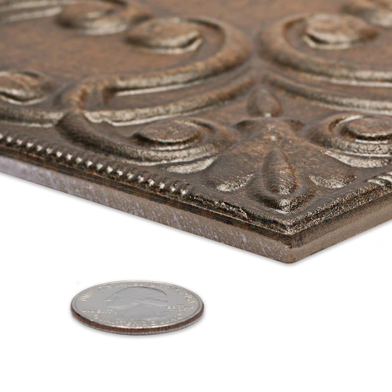 Merola Tile Victorian Tin Copper 17-3/8" x 17-3/8" Porcelain Wall Tile