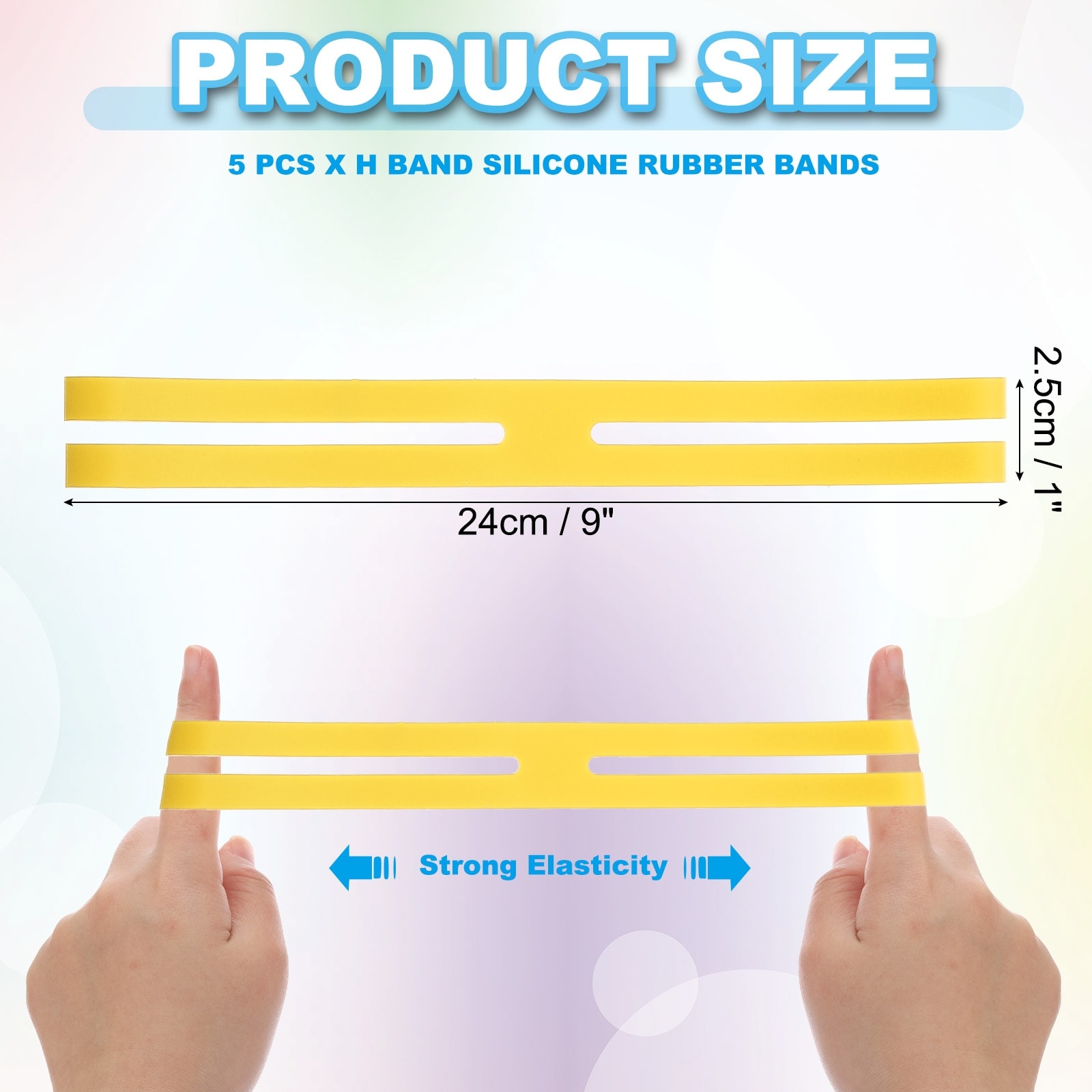 H Band Silicone Rubber Bands, Strong Elastic Silicone Bands Rubber Wrapping Bands for Books
