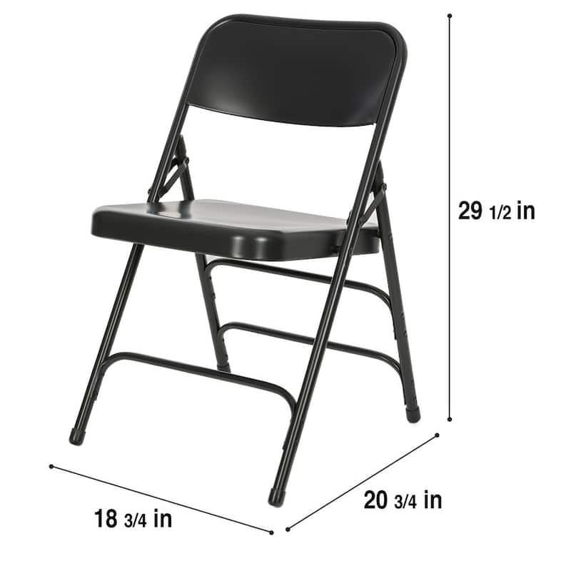 Hampden Furnishings Bernadine Collection All Metal Triple Brace Folding Chair, Pack of 4