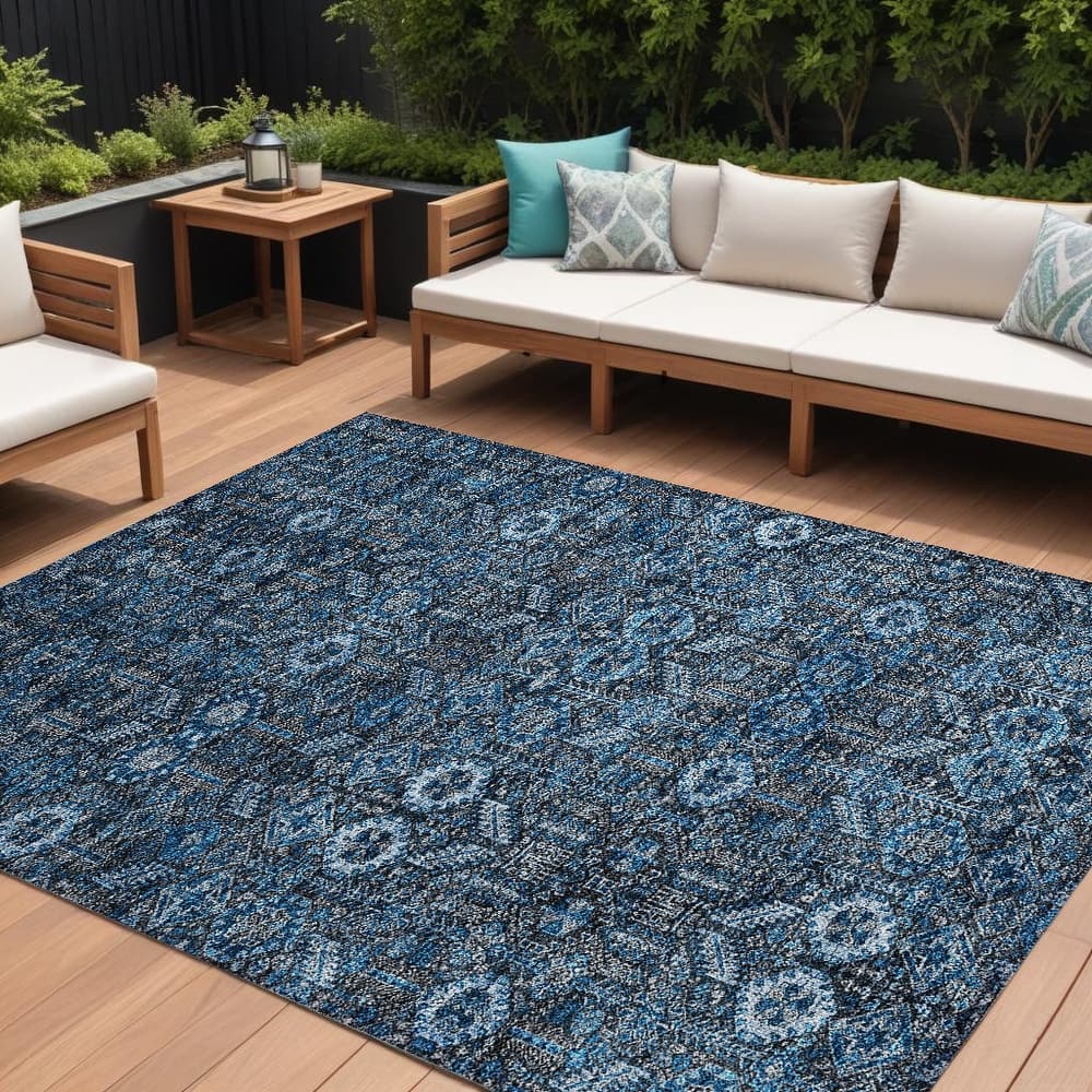 Sari Lush Floral Weather Resistant Classic Meets Modern Outdoor Rug