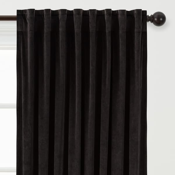 slide 2 of 8, Chanasya Velvet Room Darkening Window Curtain Panel Pair (Set of 2) W52 x H63 Inches - Midnight