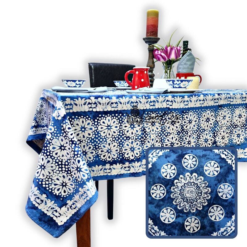 Cotton Batik Daisy Floral Tablecloth Collection