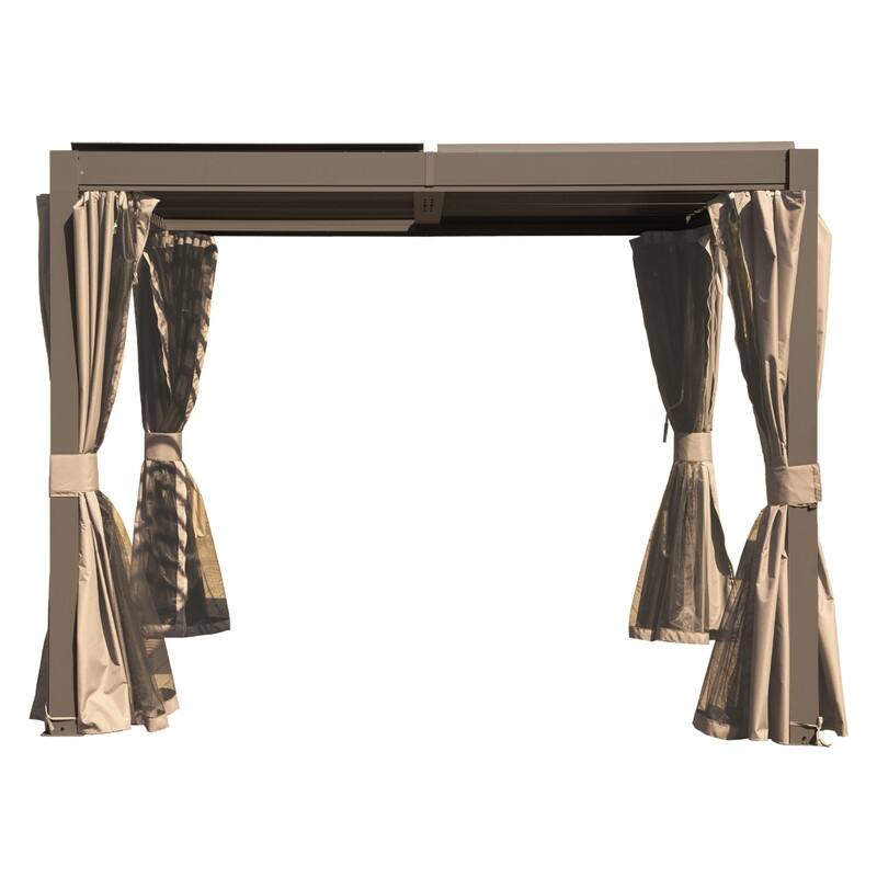 Domi Louvered Pergola 10' x 10', Aluminum Outdoor Pergola with Adjustable Louvers, Full Aluminum Frame, Built-in Gutter System