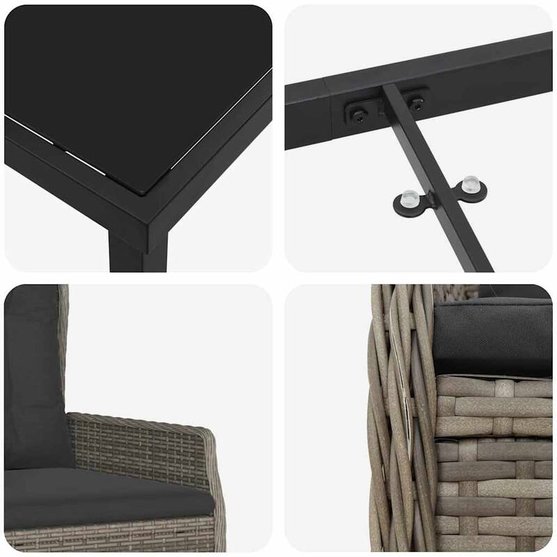 vidaXL Garden Dining Set Poly Rattan