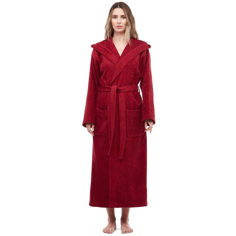 Soft Turkish Terry Cotton Women's Hooded Bathrobe