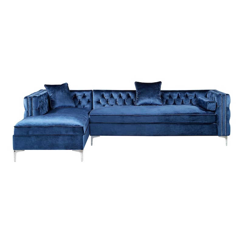 Dante Velvet Chaise Sectional Sofa